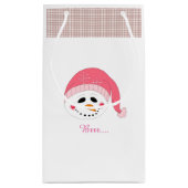 Petit Sac Cadeau Snowman grinçant avec des paroles hivernales (Dos)