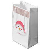 Petit Sac Cadeau Snowman grinçant avec des paroles hivernales (Dos Angle)