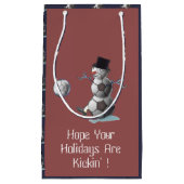 Petit Sac Cadeau Soccer Snowman Noël (Devant)