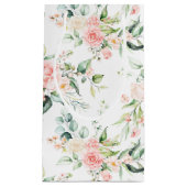 Petit Sac Cadeau Soft Pastel Rose Rose Flower Motif (Devant)