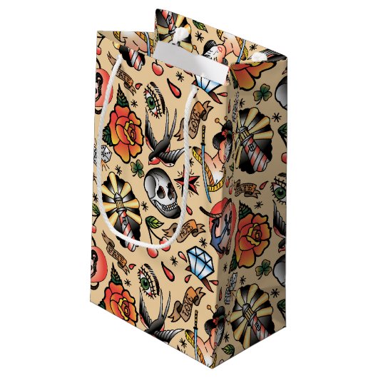 Petit Sac Cadeau Soirée carrelée pour les amateurs de tatouage (Dos Angle)