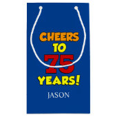 Petit Sac Cadeau Soirée Personnalisée De 75 Ans 75E Anniversaire (Dos)