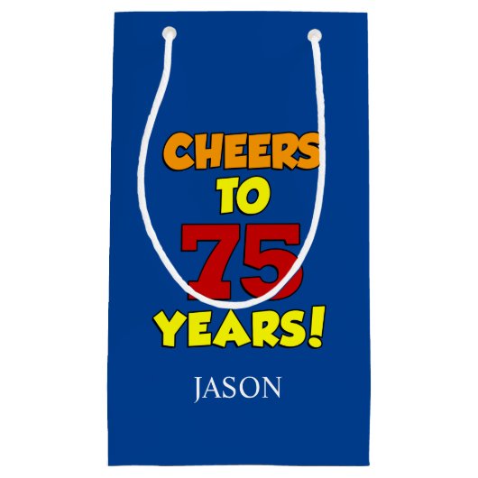 Petit Sac Cadeau Soirée Personnalisée De 75 Ans 75E Anniversaire (Devant)