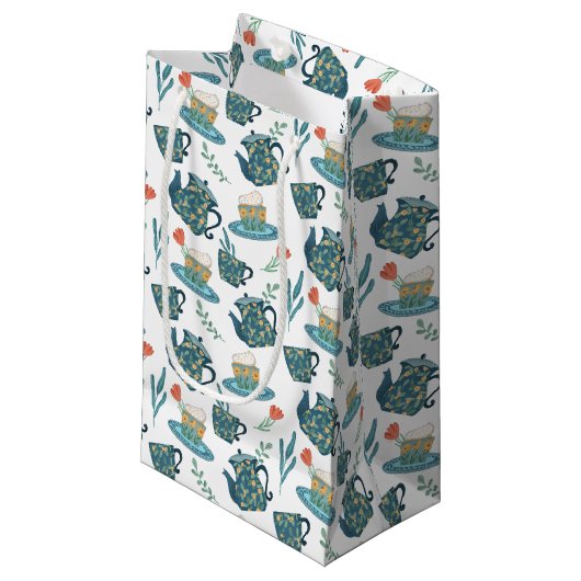 Petit Sac Cadeau soirée thé mignon carrelée (Devant Angle)