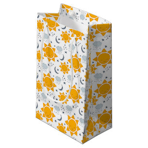 Petit Sac Cadeau Soleils, lunes et nuages de Kawaii