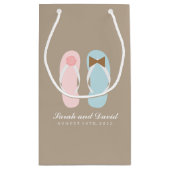 Petit Sac Cadeau Son et ses tongs Flip Flops Beach Wedding (Dos)