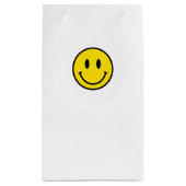Petit Sac Cadeau Sourire Jaune Rouge Noir Blanc Joyeux Visage Emoji (Dos)