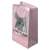 Petit Sac Cadeau Souris grise sur Pois (Devant Angle)