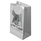Petit Sac Cadeau Souris grise sur Pois (Devant Angle)