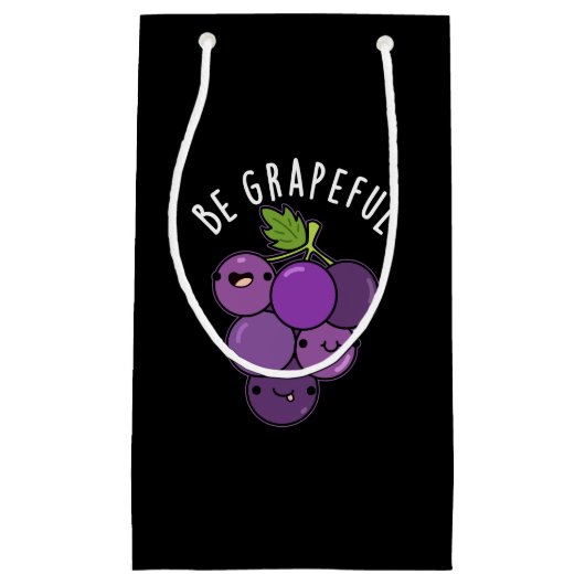 Petit Sac Cadeau Soyez Graphique Positive Grape Pun Dark BG (Devant)