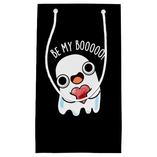 Petit Sac Cadeau Soyez Mon Boo Funny Ghost Pun Dark BG (Devant)