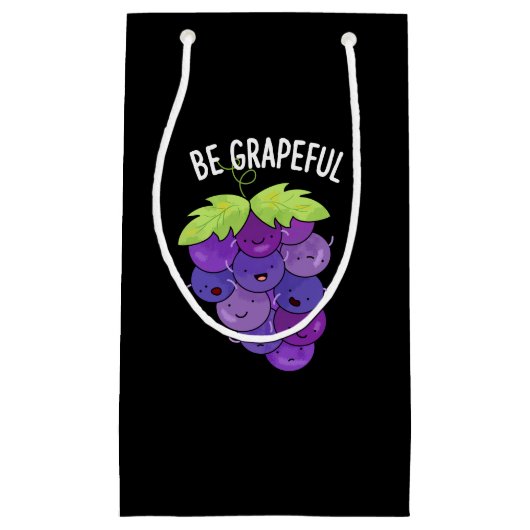 Petit Sac Cadeau Soyez Raisonnable Raisin Grape Bunch Pun Dark BG (Devant)