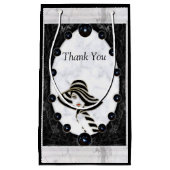 Petit Sac Cadeau Sphères opulentes en marbre blanc et noir (Devant)