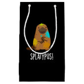 Petit Sac Cadeau Splatypus Funky Animal Platypus Pun Dark BG (Devant)