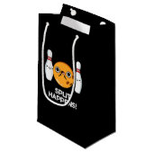 Petit Sac Cadeau Split Happy Drôle Bowling Pun Dark BG (Devant Angle)