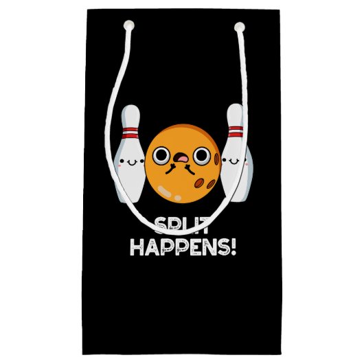 Petit Sac Cadeau Split Happy Drôle Bowling Pun Dark BG (Devant)