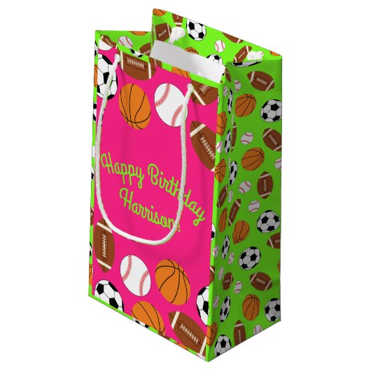 Petit Sac Cadeau Sports Anniversaire Fête Enfants Cute Rose Girls (Dos Angle)