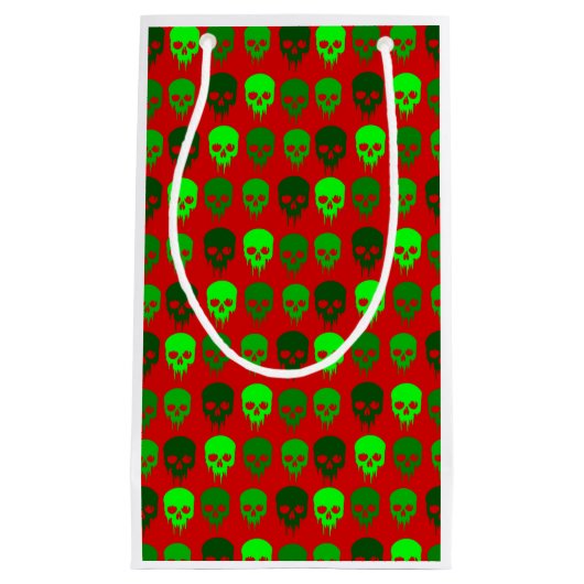 Petit Sac Cadeau squelette gothique du crâne de noël (Devant)