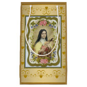 Petit Sac Cadeau St Therese le petit crucifix de roses de fleur (Devant)