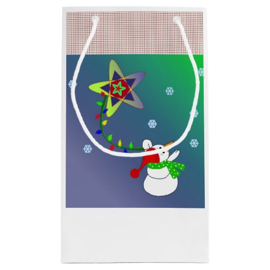 Petit Sac Cadeau Star Light Snowman (Dos)