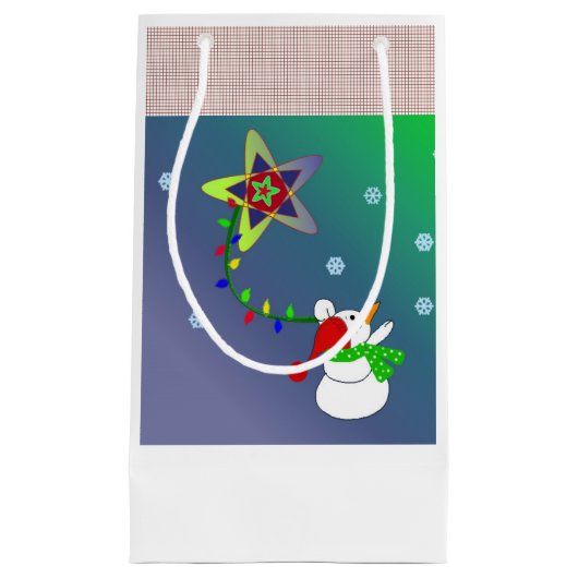 Petit Sac Cadeau Star Light Snowman (Devant)