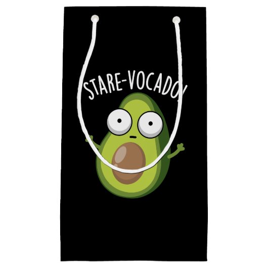 Petit Sac Cadeau Stare-vocado Drôle Avocado Pun Dark BG (Devant)