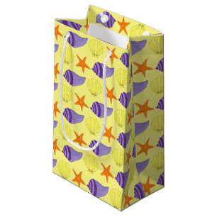 Petit Sac Cadeau Starfish Sea Shells Beach Ocean Vacances Jaune