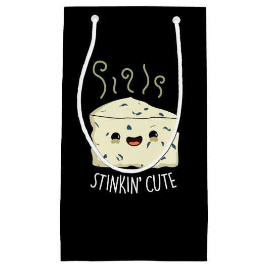 Petit Sac Cadeau Stinkin Cute Funny Cheese Pun Dark BG (Devant)