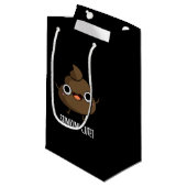 Petit Sac Cadeau Stinkin Cute Funny Poo Pun Dark BG (Devant Angle)