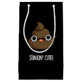 Petit Sac Cadeau Stinkin Cute Funny Poo Pun Dark BG (Devant)
