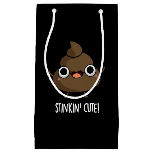 Petit Sac Cadeau Stinkin Cute Funny Poo Pun Dark BG (Devant)