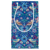 Petit Sac Cadeau Strawberry Thief Blue, William Morris (Devant)