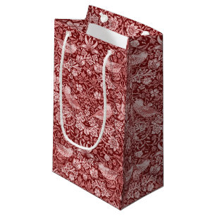 Petit Sac Cadeau Strawberry Thief Maroon, William Morris