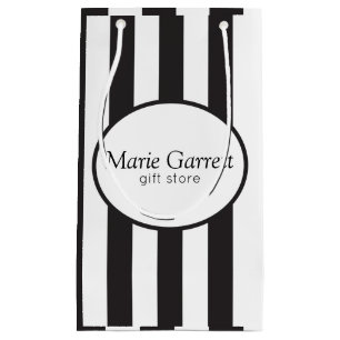 Petit Sac Cadeau Stripes noires classiques personnalisées