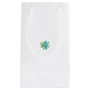 Petit Sac Cadeau Style Décoratif, Crème Menthe, Bleu Fontaine, Turq