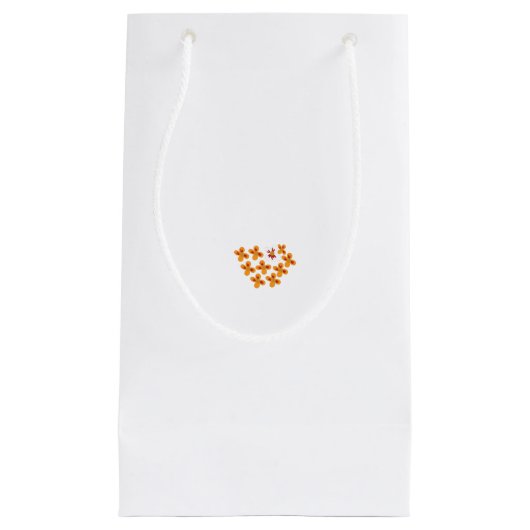 Petit Sac Cadeau Style Décoratif, Orange Mouillé, Rouge Cornell (Devant)