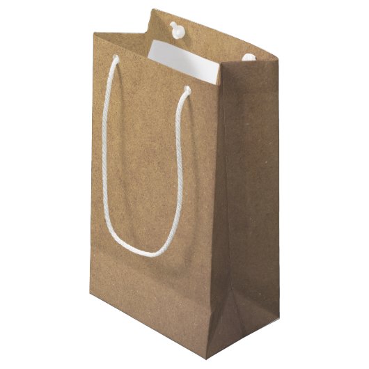 Petit Sac Cadeau Style papier Kraft Brown (Devant Angle)