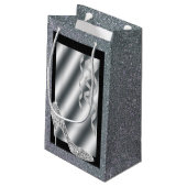 Petit Sac Cadeau Stylet scintillant argenté et anniversaire de (Dos Angle)