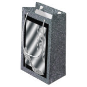 Petit Sac Cadeau Stylet scintillant argenté et anniversaire de (Dos Angle)