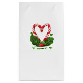 Petit Sac Cadeau Sucre de canne Heart Festive Noël (Dos)