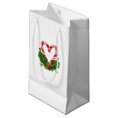 Petit Sac Cadeau Sucre de canne Heart Festive Noël (Devant Angle)