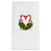 Petit Sac Cadeau Sucre de canne Heart Festive Noël (Devant)