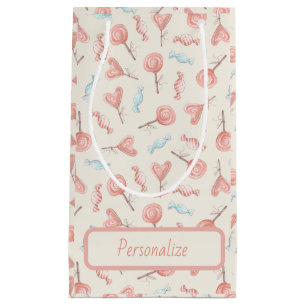 Petit Sac Cadeau Sucré Joli bonbon rose Lollipops mignonne
