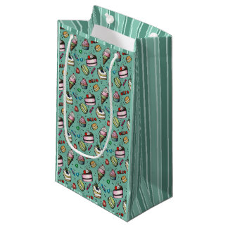 Petit Sac Cadeau Sucreries Rétro - Bleu sarcelle
