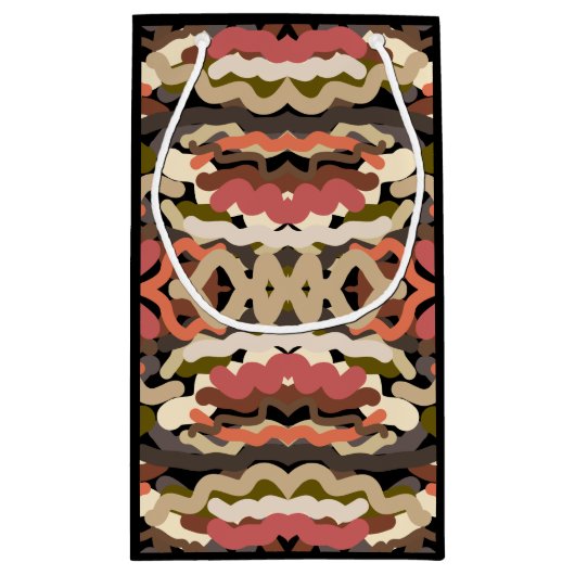 Petit Sac Cadeau Sud-Ouest Squiggly Laid Terre Tone Abstrait (Dos)