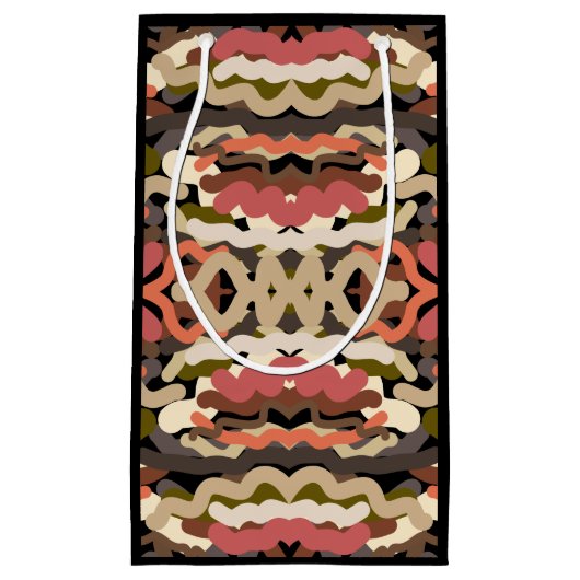 Petit Sac Cadeau Sud-Ouest Squiggly Laid Terre Tone Abstrait (Devant)