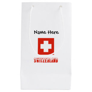 Petit Sac Cadeau Suisse et drapeau suisse personnalisé