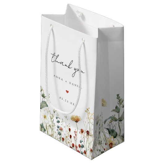 Petit Sac Cadeau Summer Wildflower Field Wedding (Devant Angle)