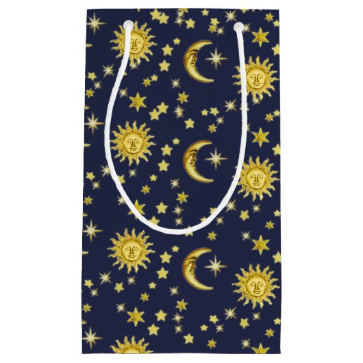 Petit Sac Cadeau Sun, lune et étoiles (Devant)