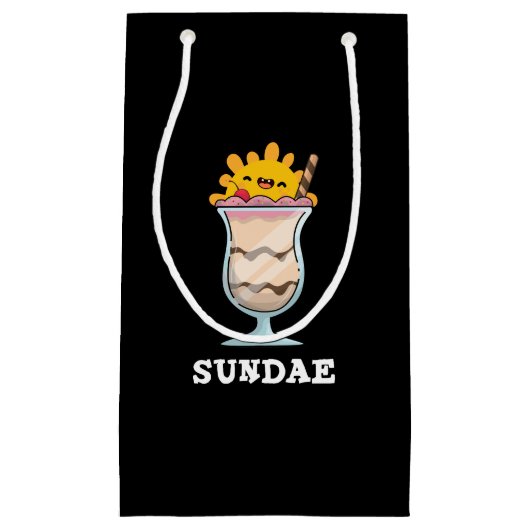 Petit Sac Cadeau Sundae Funky Sunday Ice Cream Pun Dark BG (Devant)